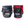 Two soft-sided DIRTBAG Development equipment bags shown side by side on a white background. The left bag is navy blue with dark blue accents, and the right bag is black with red accents.